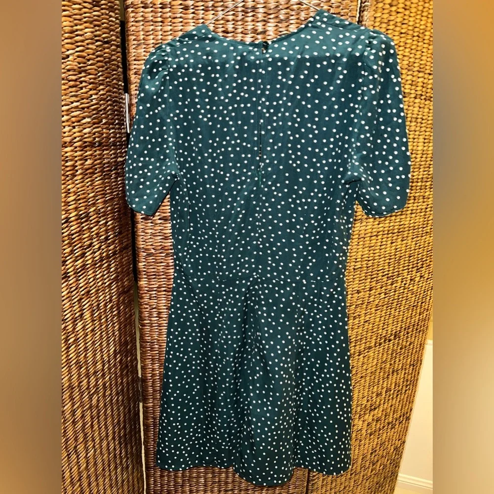 🌲🚉 Dissh Dark Green Polka Dot Tie Dress 🚉🌲 Size 12 - Picture 8 of 10